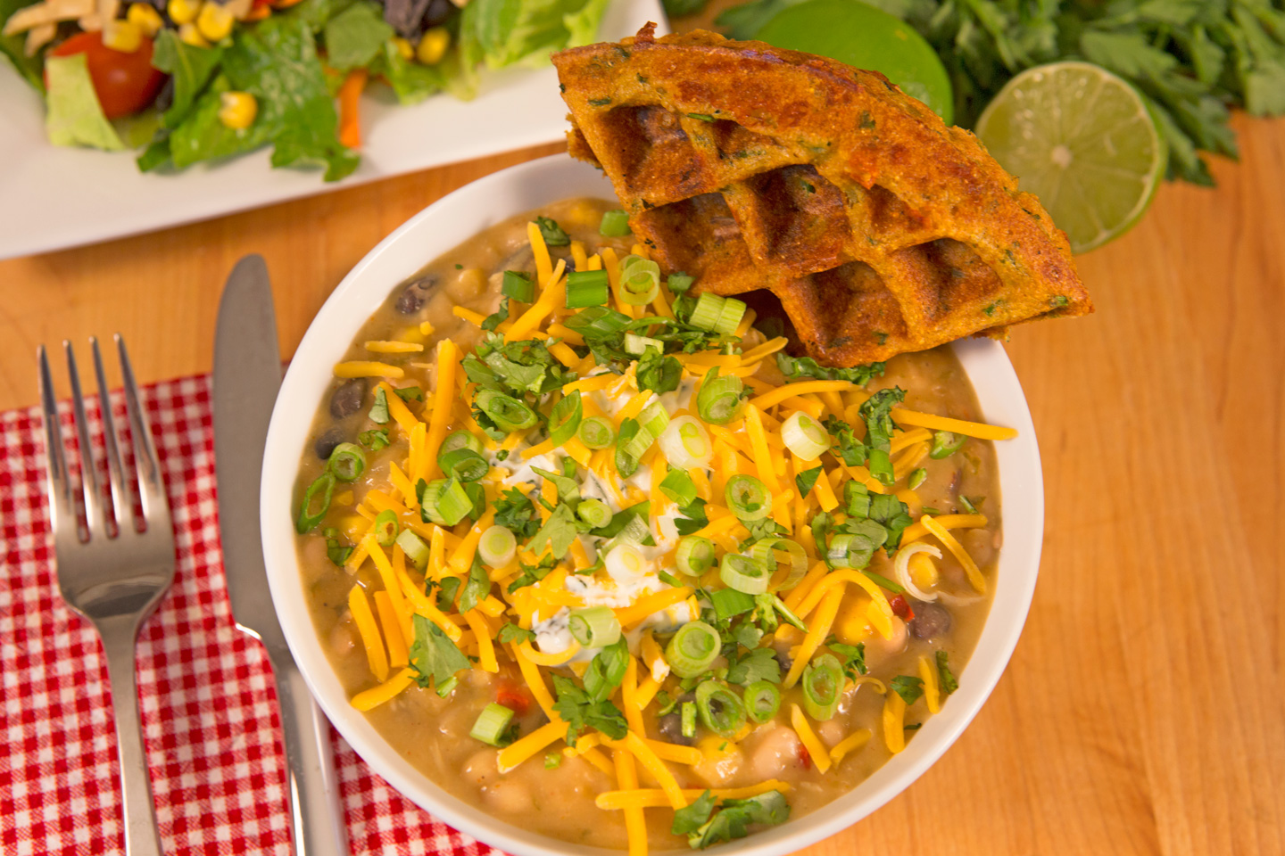 Recipe CheddarJalapeño Cornbread Waffles ChickfilA